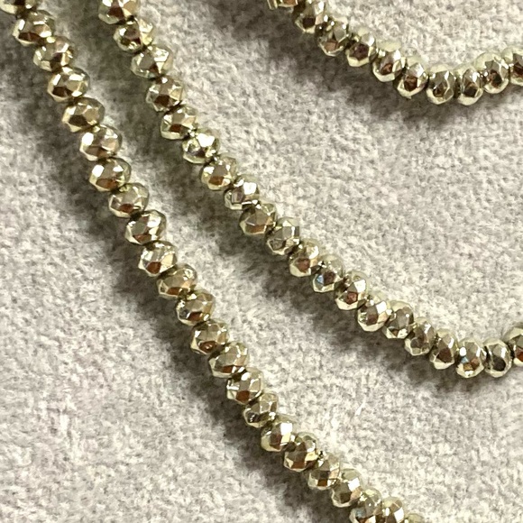 Hammered Gold Beaded Multi length Fashion Necklace NYC Boutique NWOT - Picture 11 of 11